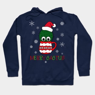 Merry Cactus - Cactus With A Santa Hat In A Christmas Mug Hoodie